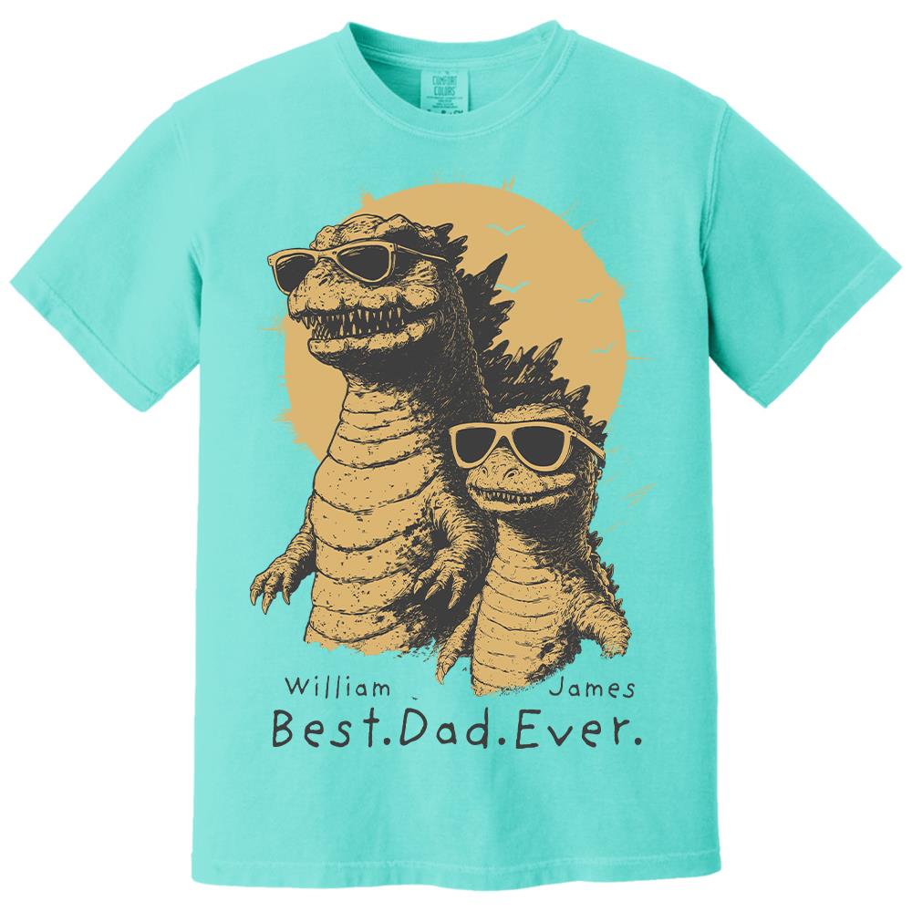 Personalized Best Dad Ever Dadzilla T-Shirt Father Day Gifts for Dad Funny Papa Tshirt Cool Daddy Dinosaur Tee Hv01