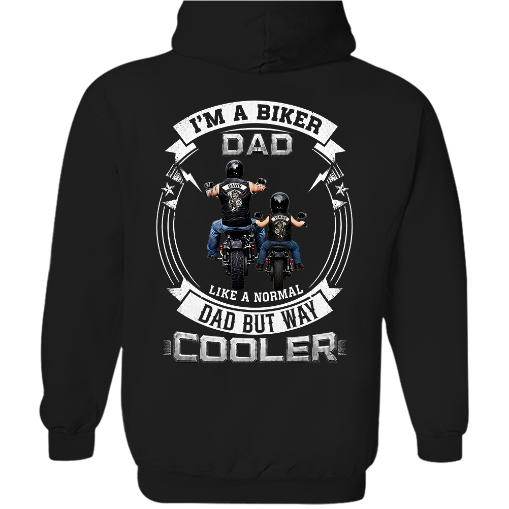 Custom I'm A Biker Dad Like A Normal Dad But Way Cooler Shirt, Gift For Grandpa, Dad L0411 TH23