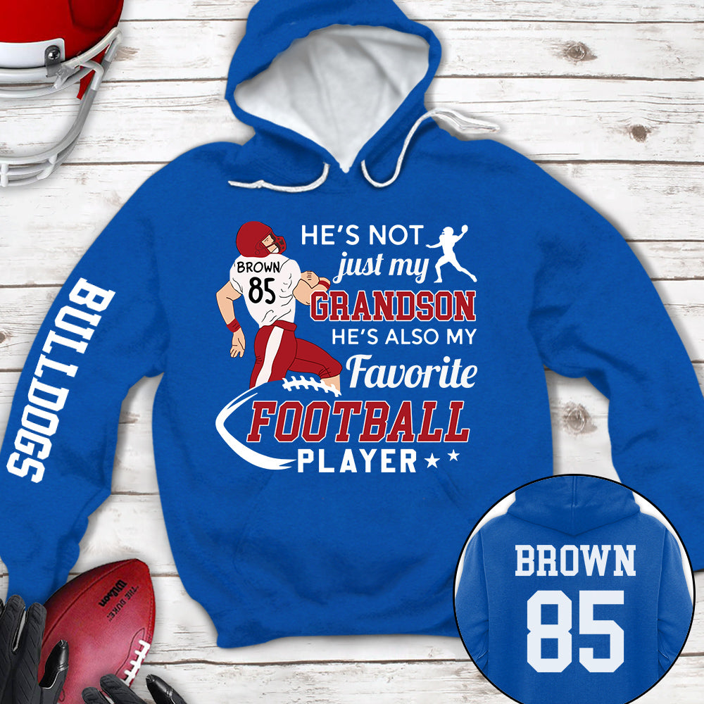 Personalized Shirt He's Not Just My Grandson He's Also My Favorite Football Player Football For Family Shirt K1702