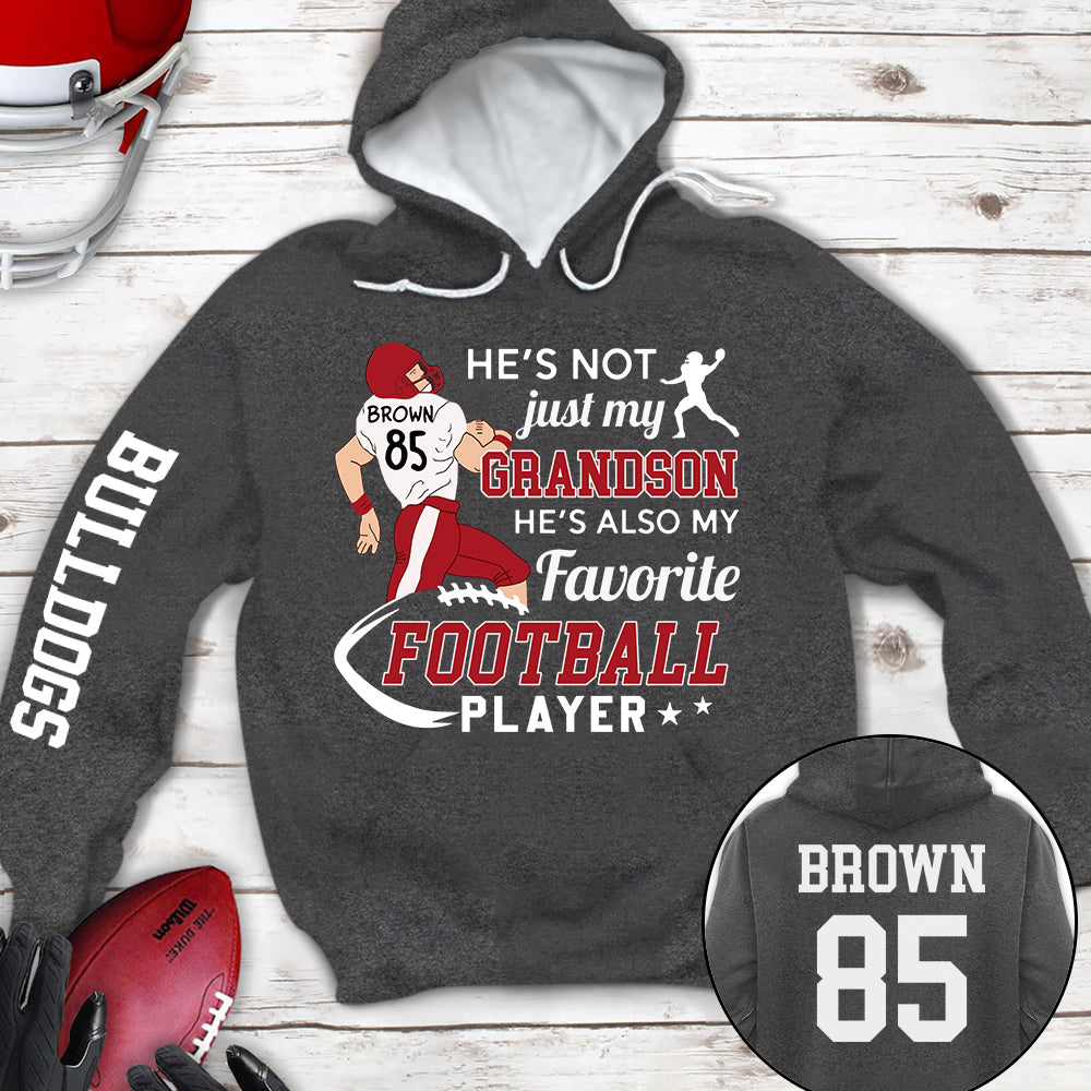 Personalized Shirt He's Not Just My Grandson He's Also My Favorite Football Player Football For Family Shirt K1702