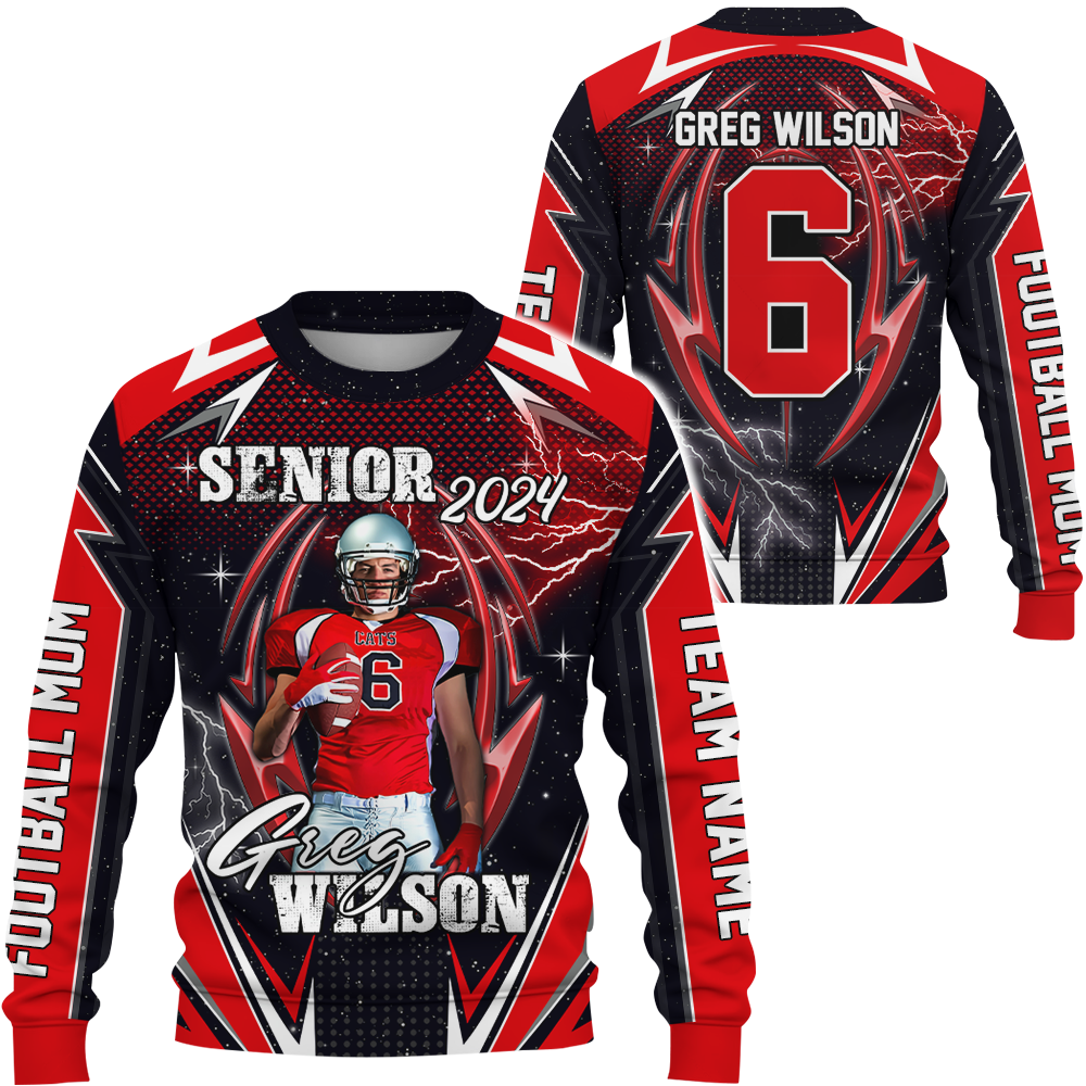 Custom Photo Football All Over Print Shirt For Football Family Game Day Shirt K1702