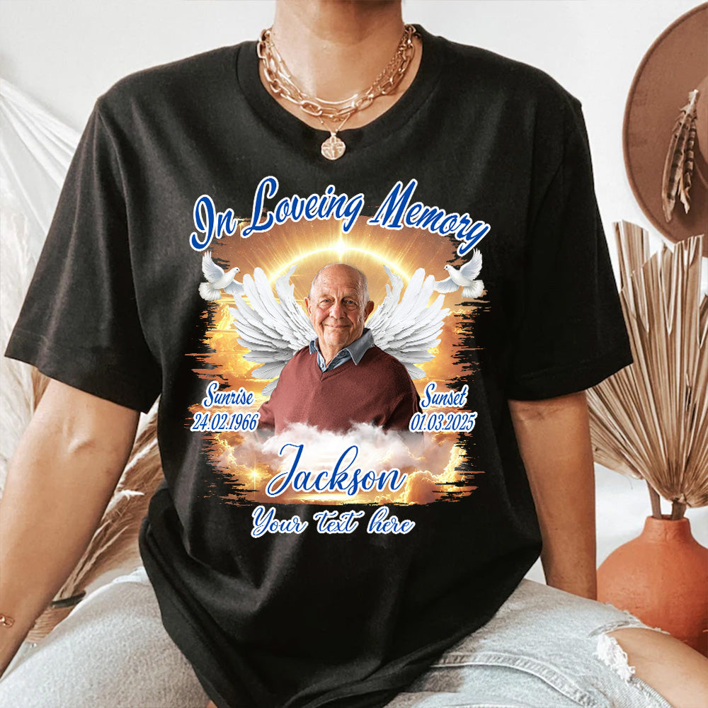 In Loving Memory - Personalized Photo Memorial Shirt Tu24