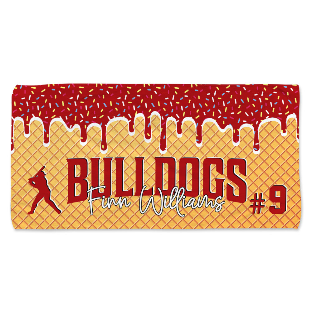 Personalized Ice Cream Drip Baseball Beach Towel, Drip Beach Towel, Pool Towel, Team Gift A2110 Tu20