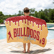 Personalized Ice Cream Drip Baseball Beach Towel, Drip Beach Towel, Pool Towel, Team Gift A2110 Tu20