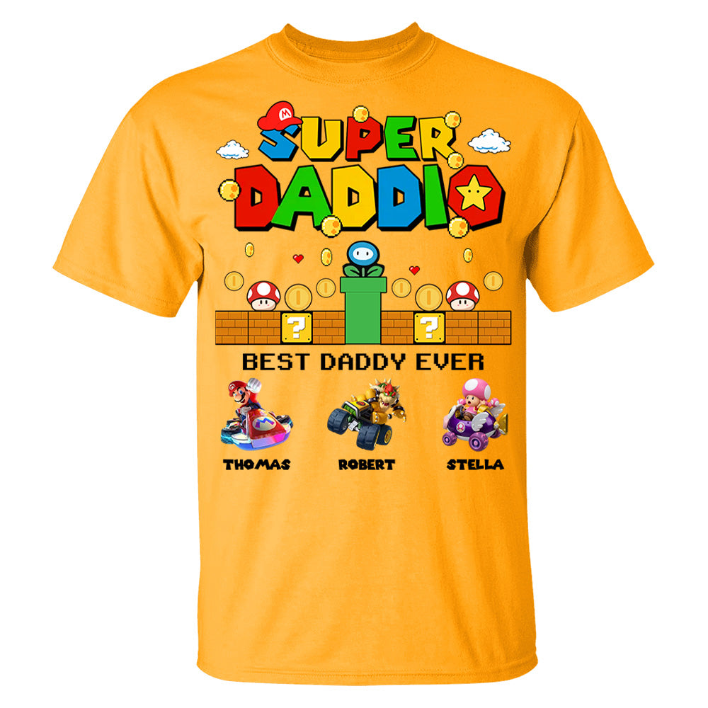 Super Daddio It's A Me Daddy, Personalized Daddio Shirt With Kids Name Custom, Father's Day Gift For Husband, Dad, Grandpa MI209 Li29