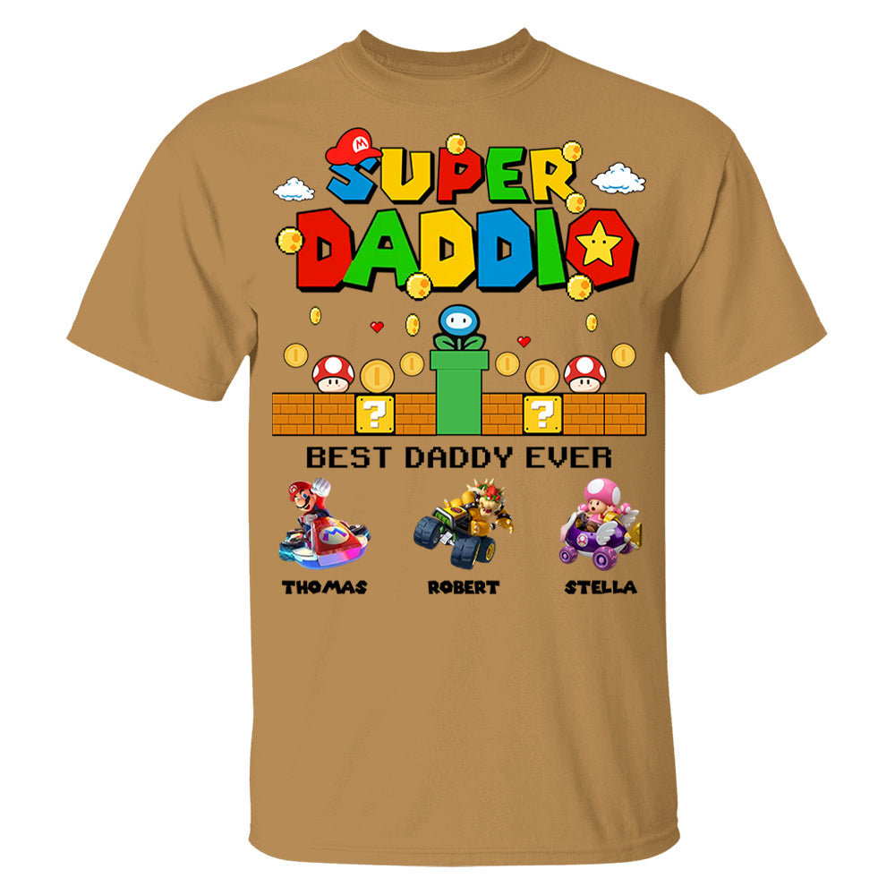 Super Daddio It's A Me Daddy, Personalized Daddio Shirt With Kids Name Custom, Father's Day Gift For Husband, Dad, Grandpa MI209 Li29