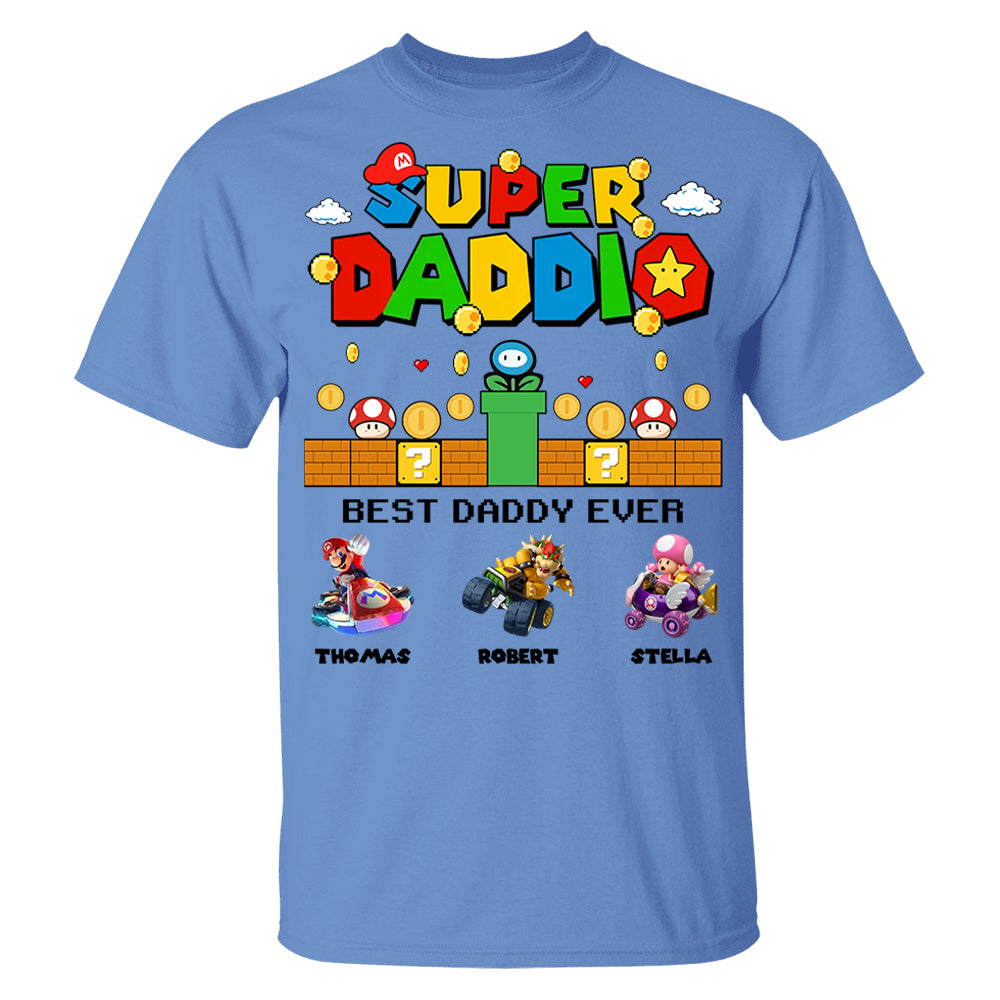 Super Daddio It's A Me Daddy, Personalized Daddio Shirt With Kids Name Custom, Father's Day Gift For Husband, Dad, Grandpa MI209 Li29