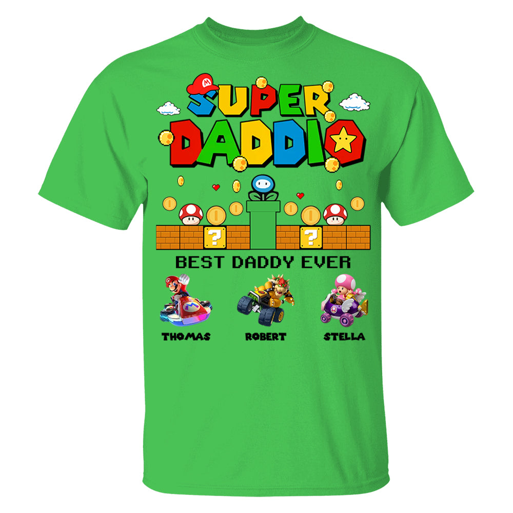 Super Daddio It's A Me Daddy, Personalized Daddio Shirt With Kids Name Custom, Father's Day Gift For Husband, Dad, Grandpa MI209 Li29