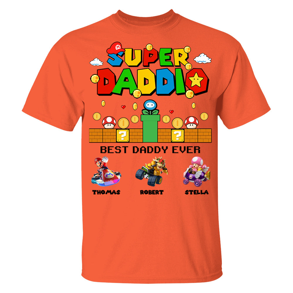Super Daddio It's A Me Daddy, Personalized Daddio Shirt With Kids Name Custom, Father's Day Gift For Husband, Dad, Grandpa MI209 Li29