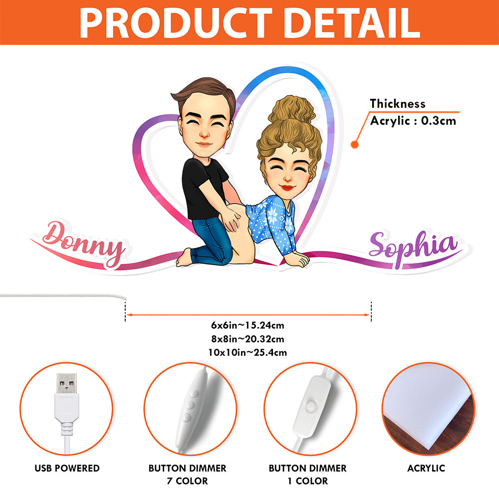 Personalized Couple LED Light Box Christmas Gift Decoration Tu24 Pt99