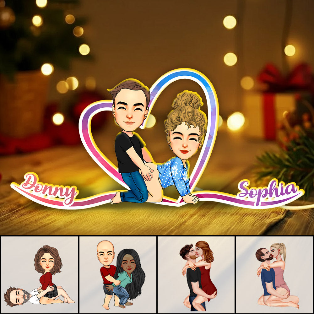 Personalized Couple LED Light Box Christmas Gift Decoration Tu24 Pt99