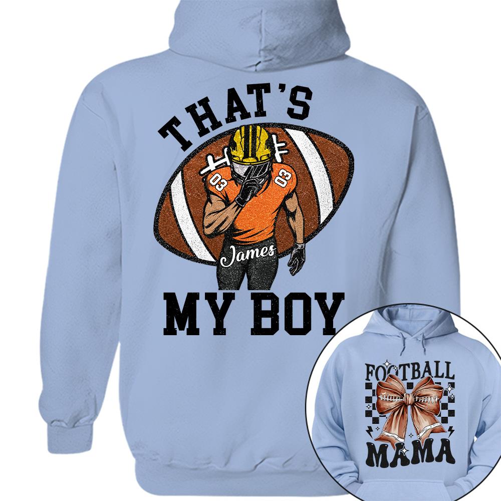 vThat’s My Boy Personalized Football Mom Football Grandma Shirt Gift For Sport Family T1807 Hv01