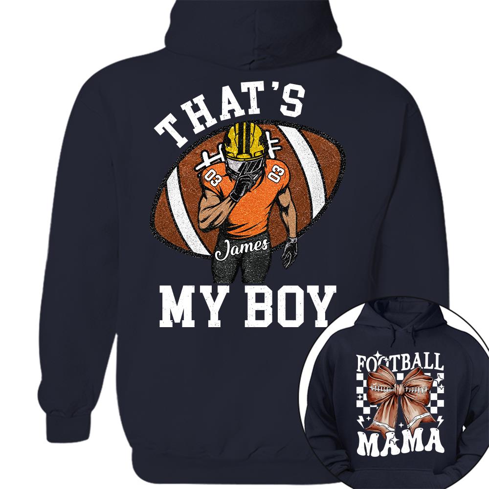 vThat’s My Boy Personalized Football Mom Football Grandma Shirt Gift For Sport Family T1807 Hv01