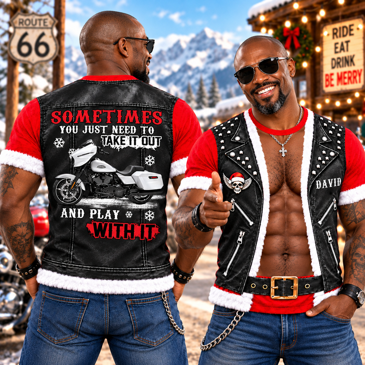 Take It Out & Play - Funny Biker Christmas  All Over Print Shirts - Matching Biker Couple 3D Shirts - Gift For Motorcycle Lover A2110 VH01 TL06