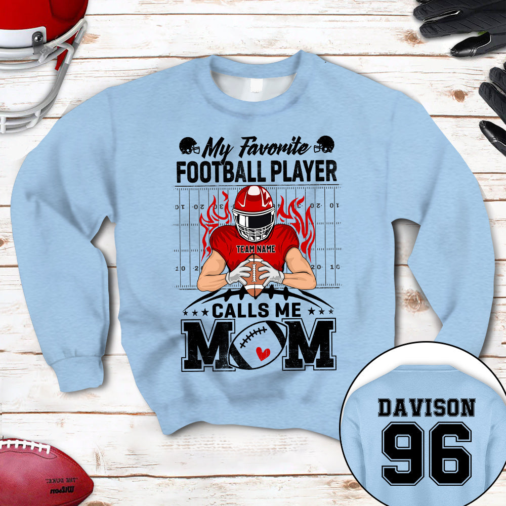 Personalized Shirt My Favorite Football Player Calls Me Mom Football Shirt K1702