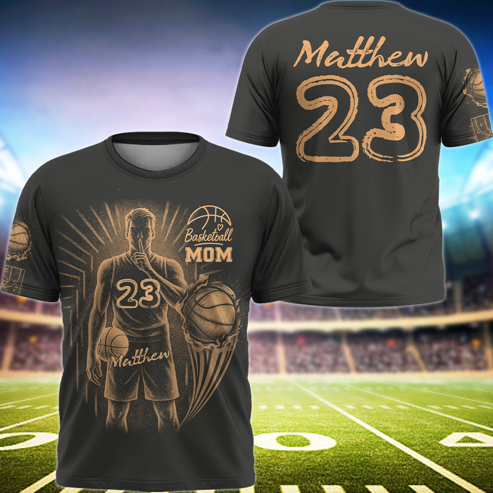 Personalized Bleach Style Basketball Shirt For Basketball Mom Pt99