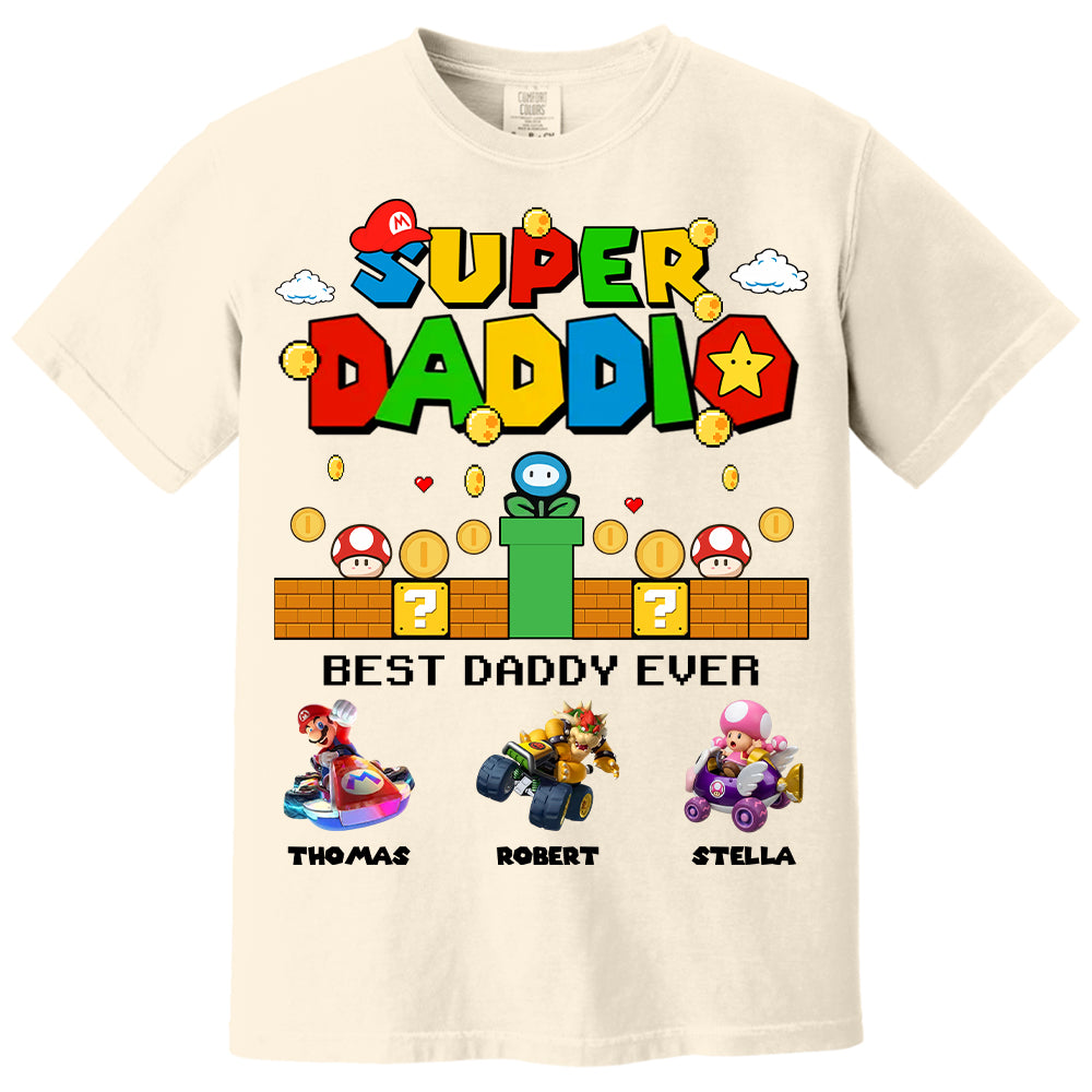 Super Daddio It's A Me Daddy, Personalized Daddio Shirt With Kids Name Custom, Father's Day Gift For Husband, Dad, Grandpa MI209 Li29
