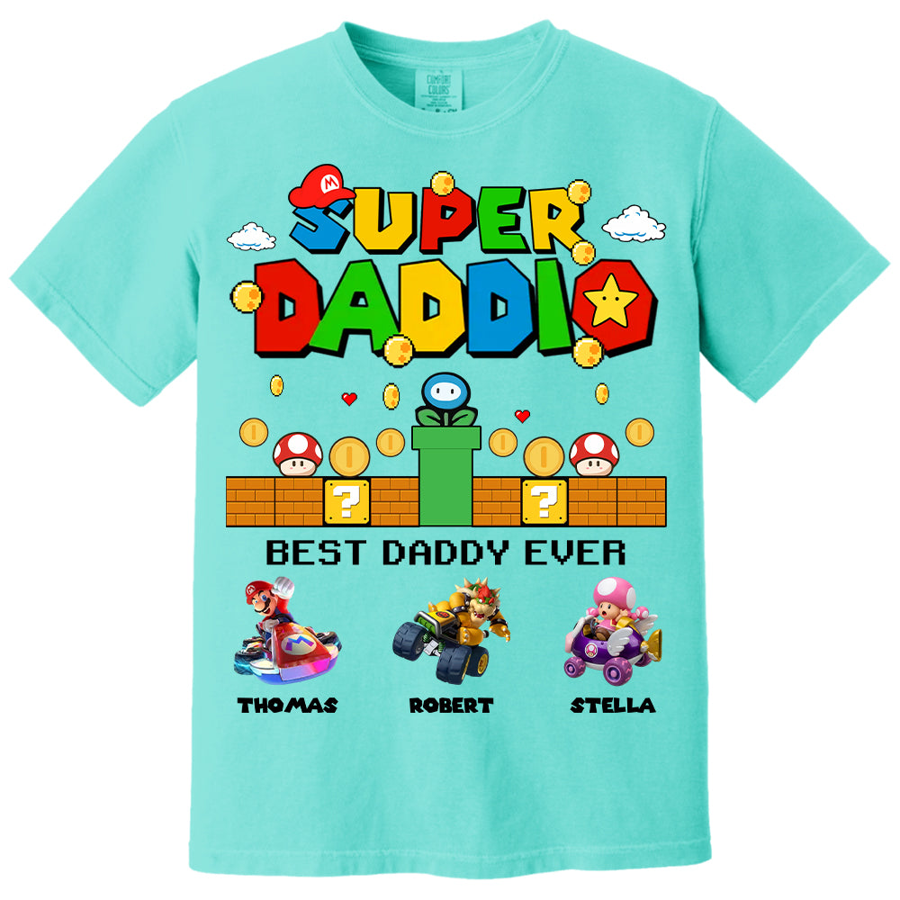 Super Daddio It's A Me Daddy, Personalized Daddio Shirt With Kids Name Custom, Father's Day Gift For Husband, Dad, Grandpa MI209 Li29