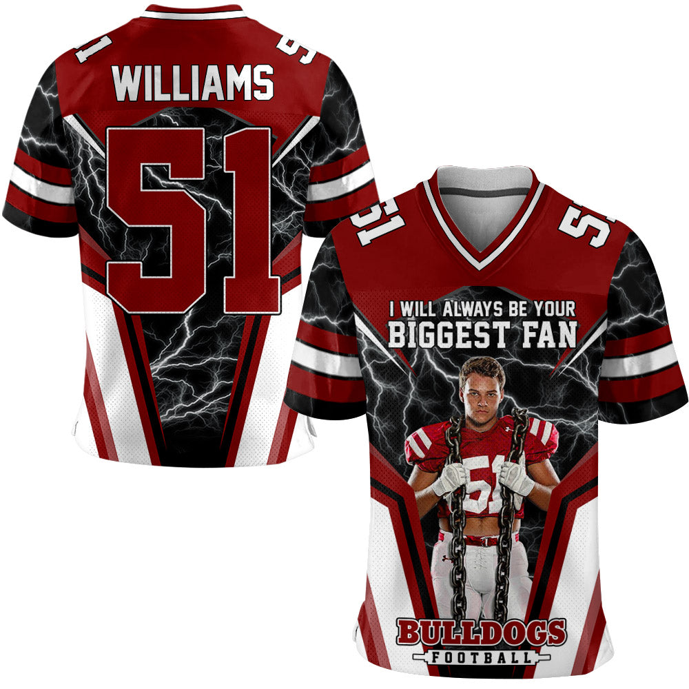 I Will Always Be Your Biggest Fan Personalized All Over Print Football Jersey For Football Mom Grandma Sport Family H2511