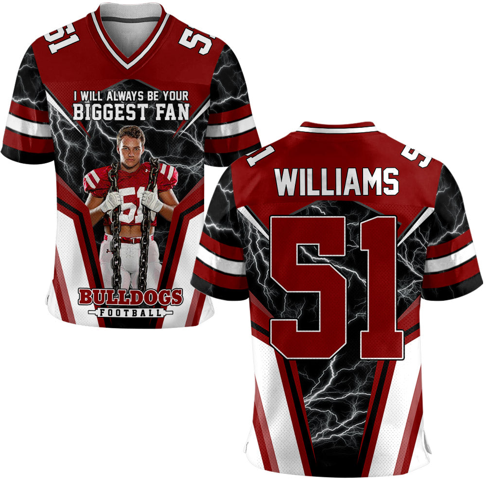 I Will Always Be Your Biggest Fan Personalized All Over Print Football Jersey For Football Mom Grandma Sport Family H2511