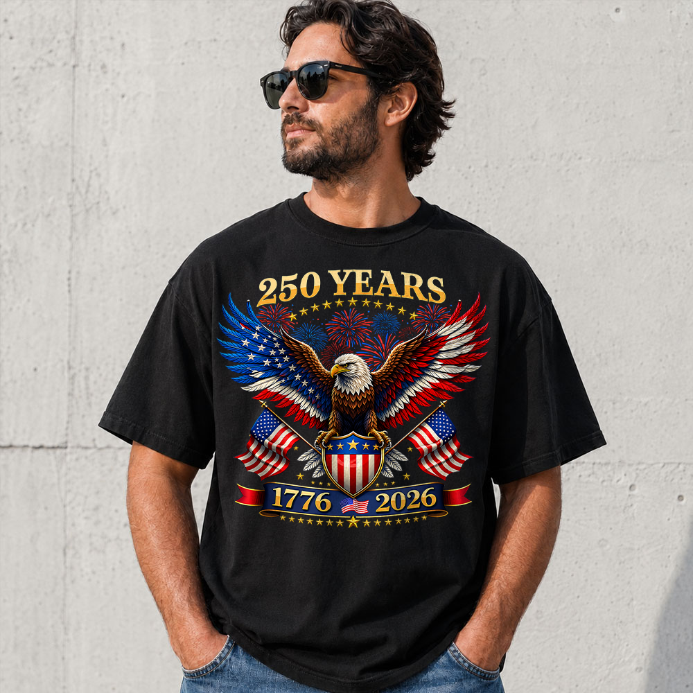 America 250 Years T-Shirt, 1776-2026 USA 250th Anniversary Independence Day Tee Hv01