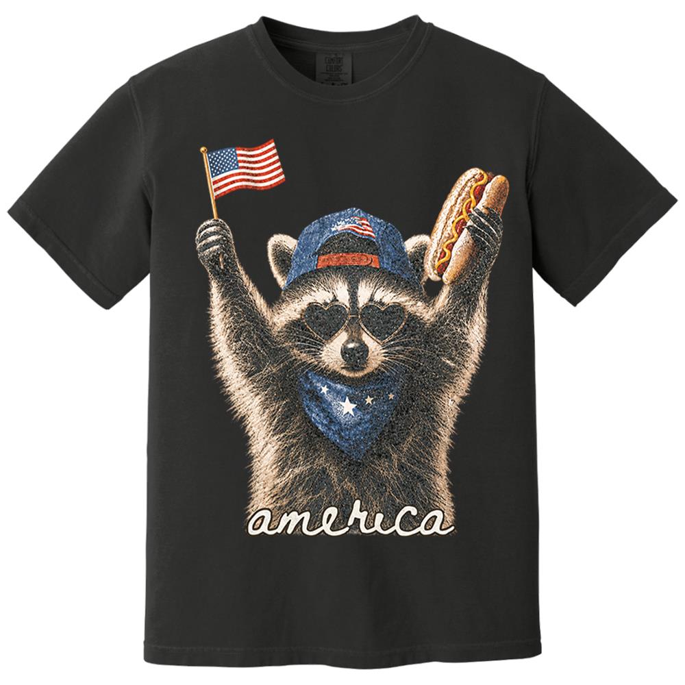 Custom Photo Pet, Feral & Free Racoon Shirt, 4th of July Shirt, USA Independence Day Shirt, Funny Raccoon Tee, Patriotic Shirt, July 4th Gift Nh00