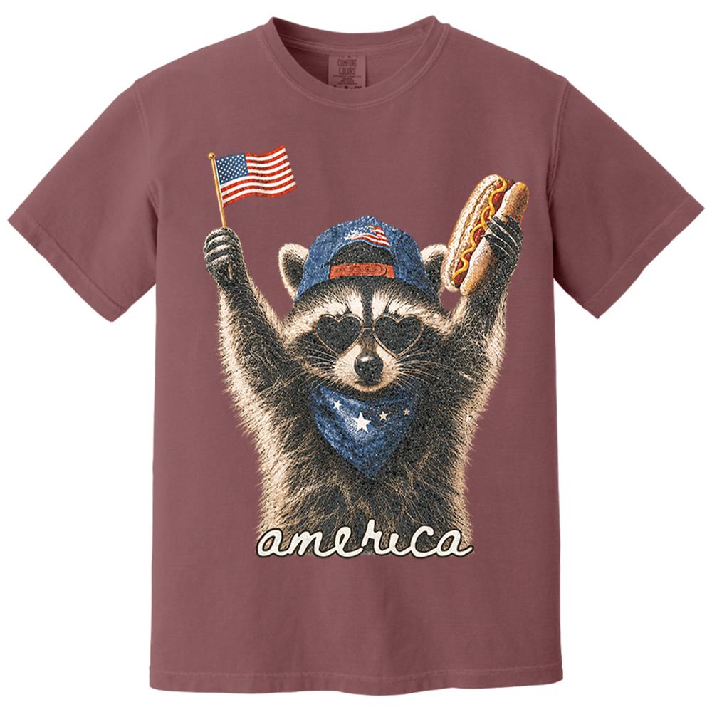 Custom Photo Pet, Feral & Free Racoon Shirt, 4th of July Shirt, USA Independence Day Shirt, Funny Raccoon Tee, Patriotic Shirt, July 4th Gift Nh00