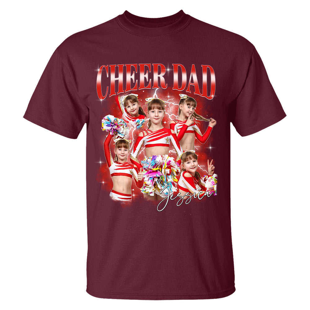 Personalized Cheer Dad Shirt - Custom Photo Cheer Dad, Game Day Cheer Leading Your Own Pictures
