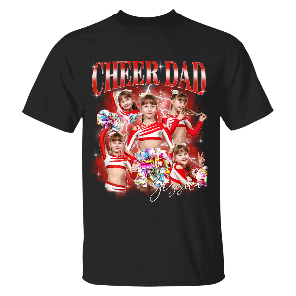 Personalized Cheer Dad Shirt - Custom Photo Cheer Dad, Game Day Cheer Leading Your Own Pictures