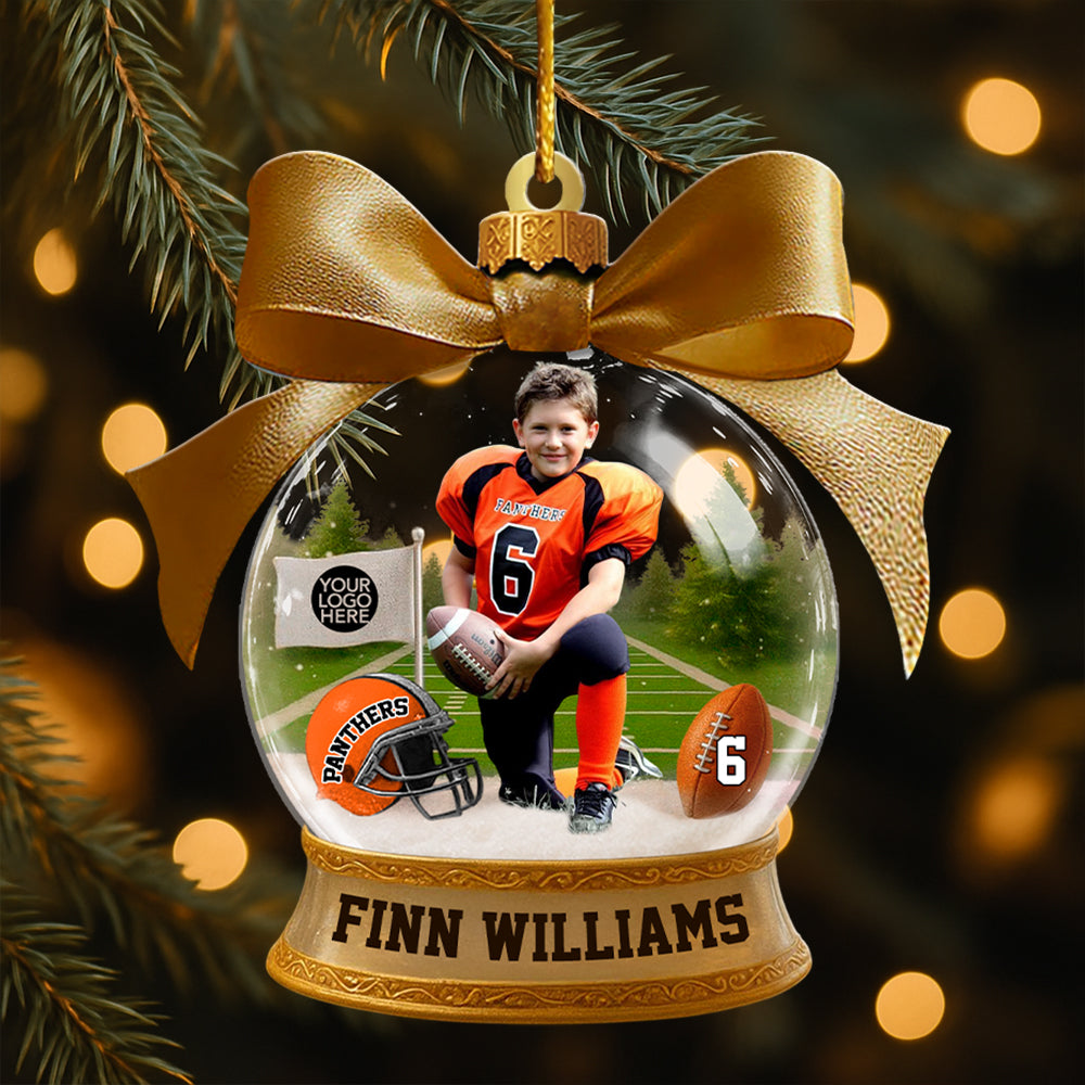 Custom Photo - Football Season Is Coming Personalized Football Transparent Ornament Vr2 Tu24 Hv01