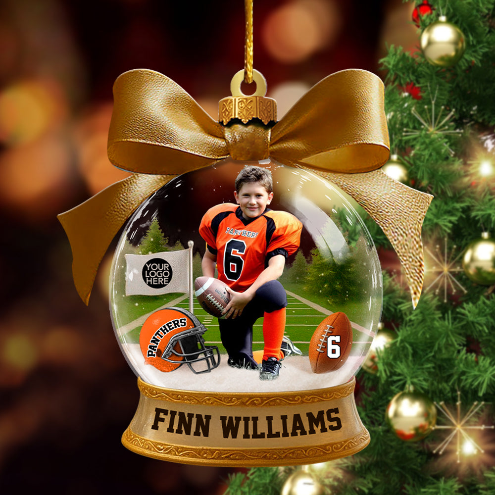 Custom Photo - Football Season Is Coming Personalized Football Transparent Ornament Vr2 Tu24 Hv01
