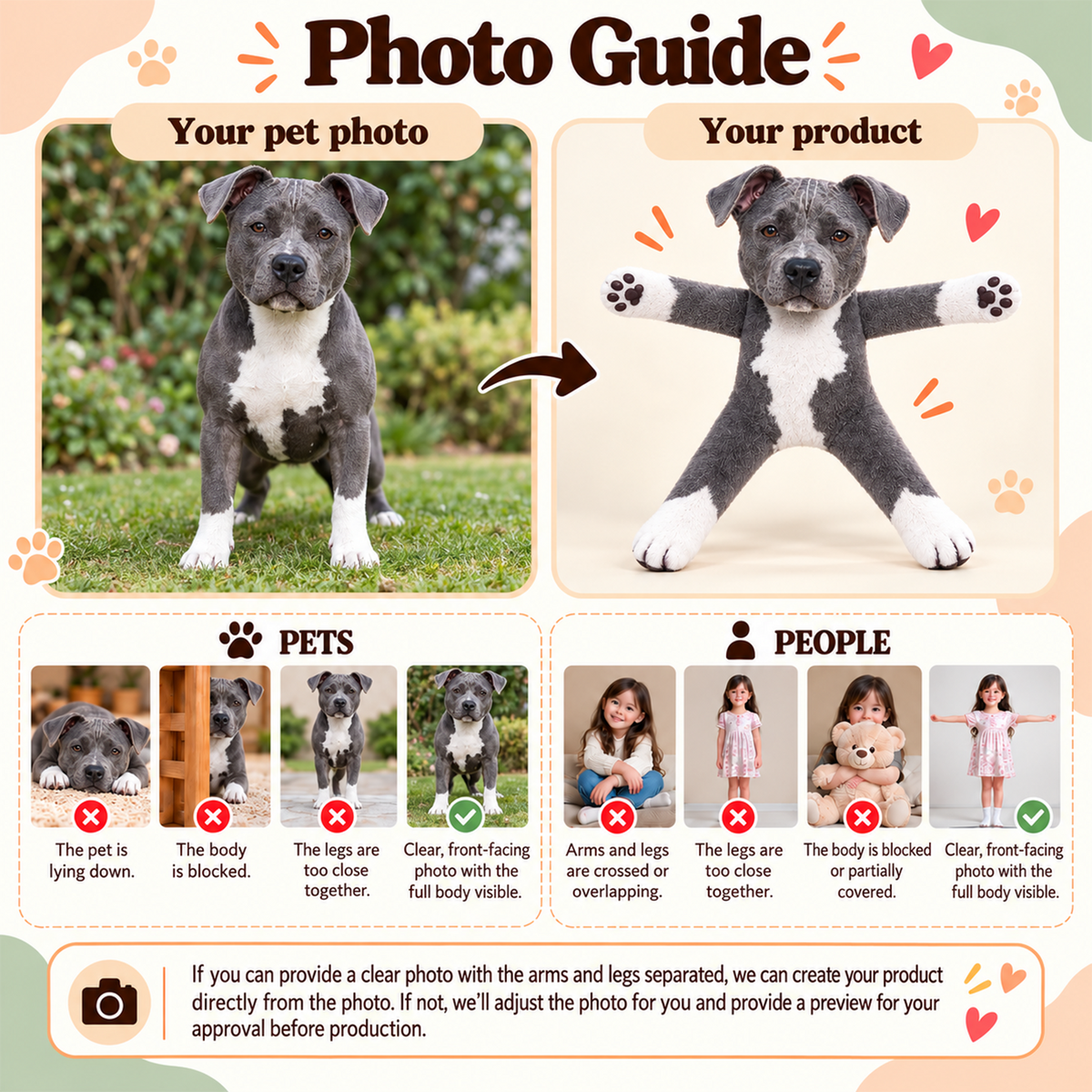 Personalized Pit Bull Photo Pet Squishy Toy Poseable Plush Doll, Funny Gift For Dog Mom, Dad, Pet Lover T1807 T24 TL06