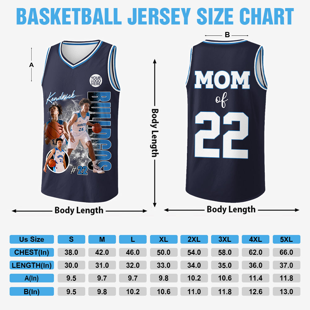 Custom Photo Basketball Player Basketball Jersey- Personalized Team Name School Name Bootleg Jersey A2110 Pt99