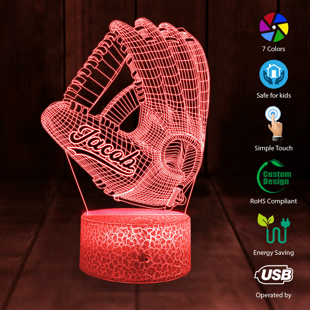 Baseball Player Led Light, Led Color Changing Night Light For Baseball Lovers K1702