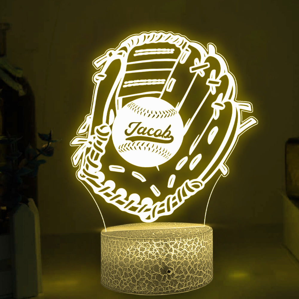 Baseball Player Led Light, Led Color Changing Night Light For Baseball Lovers K1702