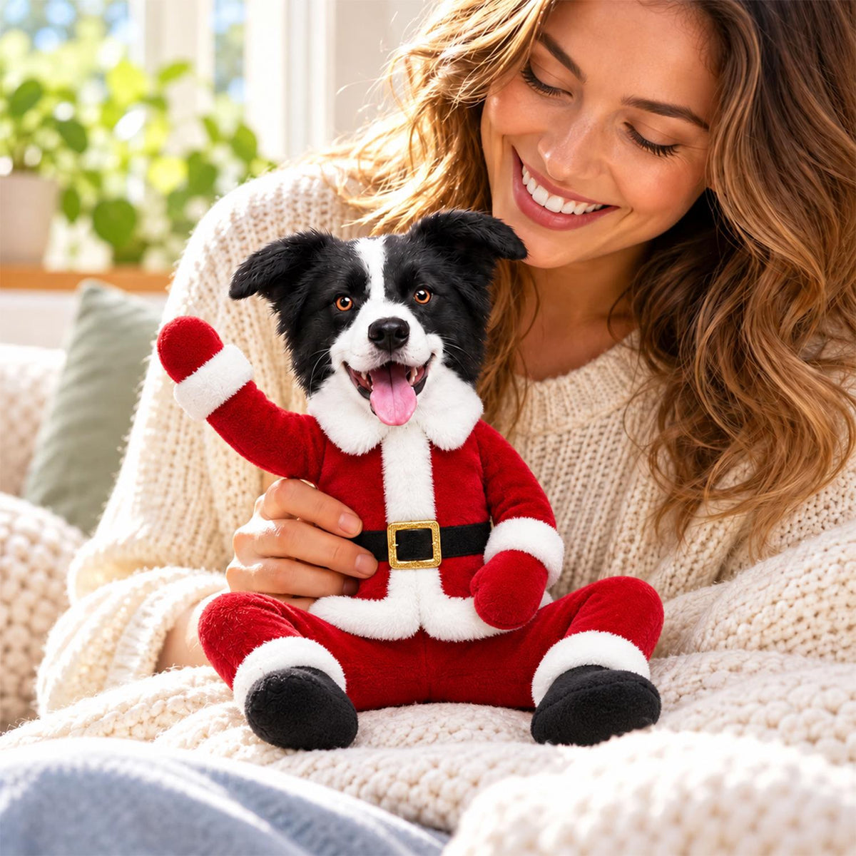 My Merry Pup, Personalized Photo Pet Squishy Toy Poseable Plush Doll, Funny Gift For Dog Mom, Dad, Cat Lover T1807 Hv01 TL06