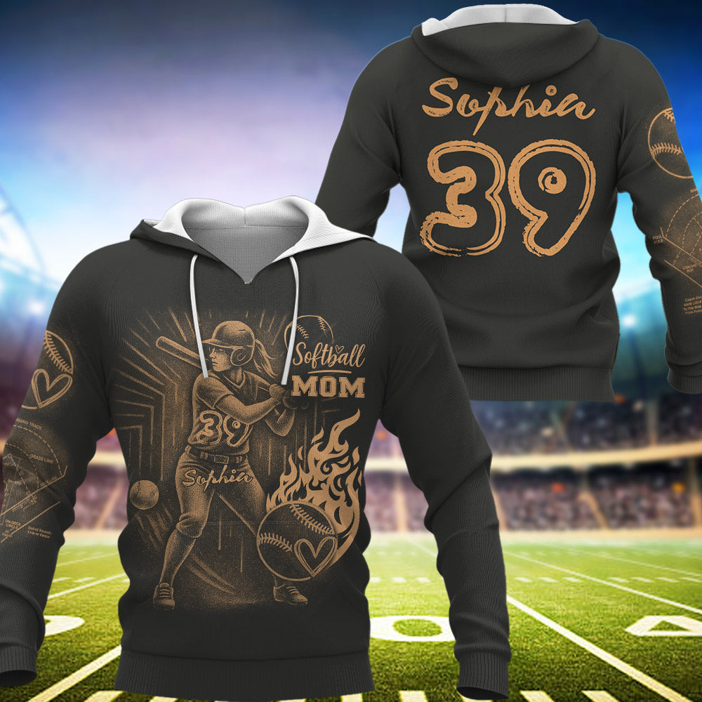 Personalized Bleach Style Softball Shirt For Softball Mom Pt99