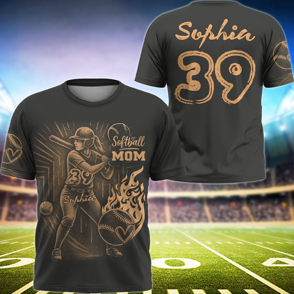 Personalized Bleach Style Softball Shirt For Softball Mom Pt99