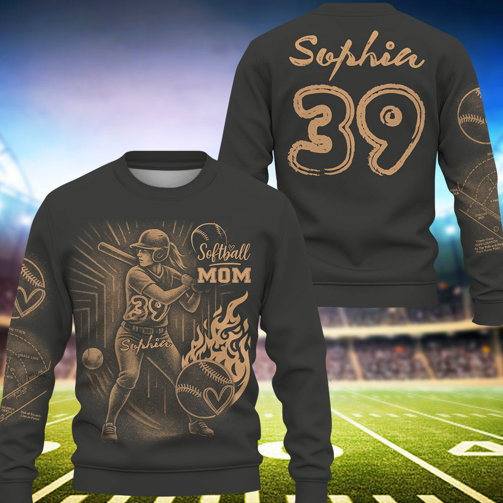 Personalized Bleach Style Softball Shirt For Softball Mom Pt99