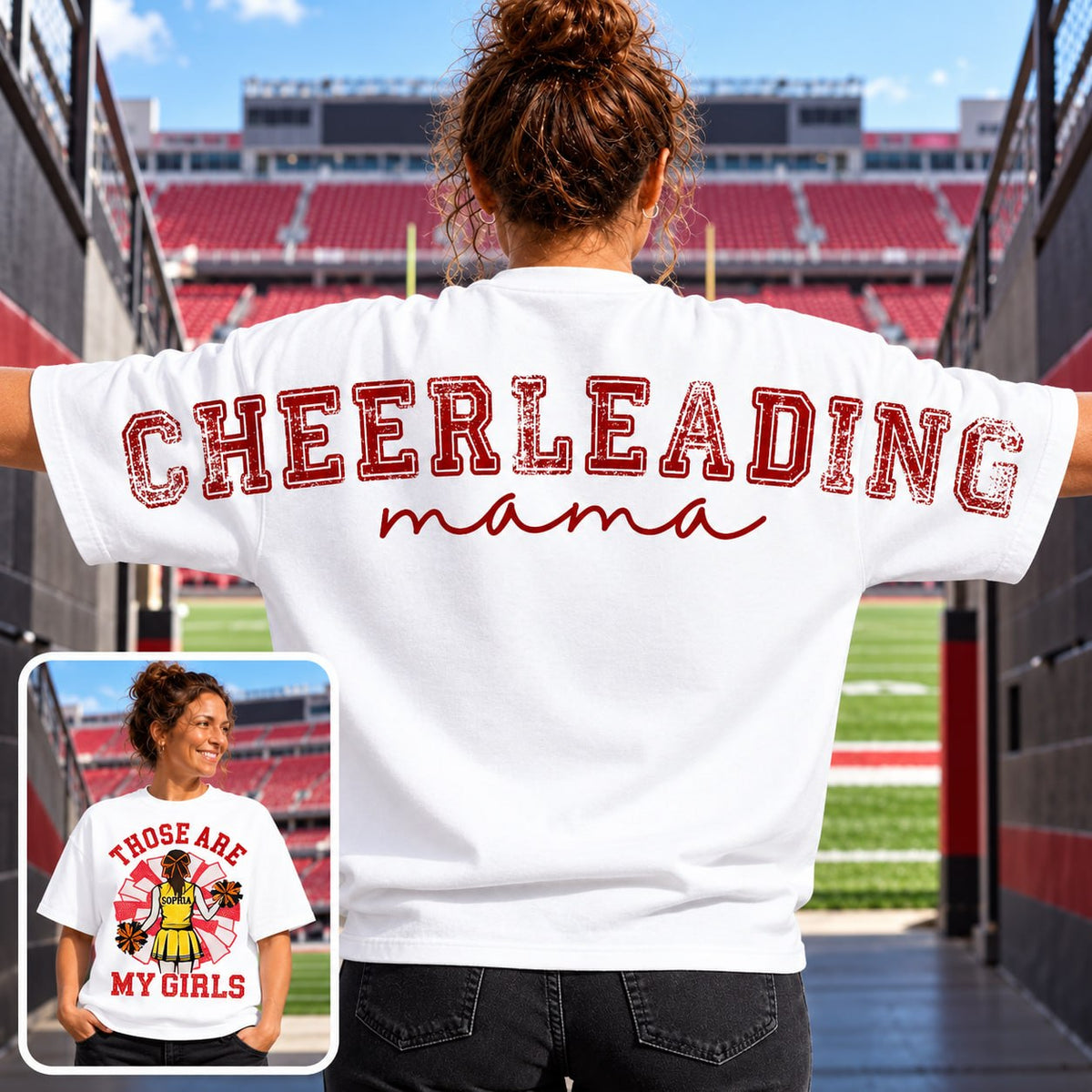 Personalized That's My Girl Cheerleading Mom Shirt, Custom Large Back Graphic Cheer, Gift For Cheer Mom Cheerleader Lovers MI209 Nh00