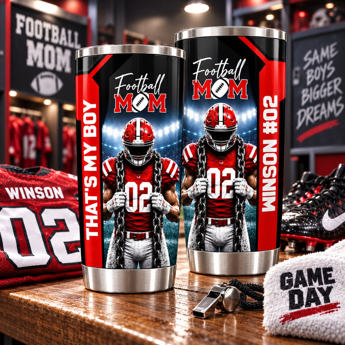 Personalized That's My Boy Tumbler Custom Football Mom Gift For Sports Mom Gameday T1807 Pt99