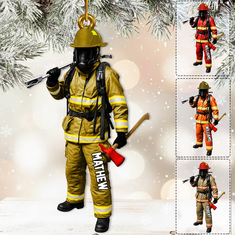 Custom Firefighter On Duty Personalized Ornament Gift For Firefighter Fireman New Li29