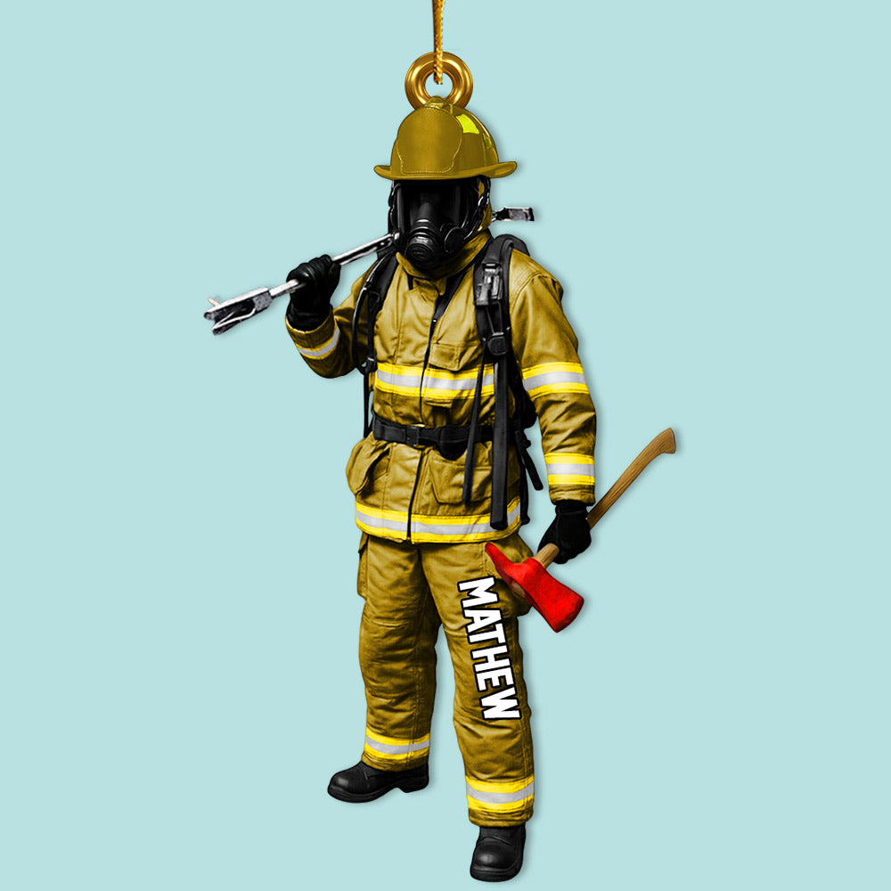 Custom Firefighter On Duty Personalized Ornament Gift For Firefighter Fireman New Li29