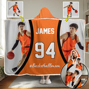 Custom Name & Photo Basketball Mom - Personalized Photo Wearable Blanket Hoodie Tu20