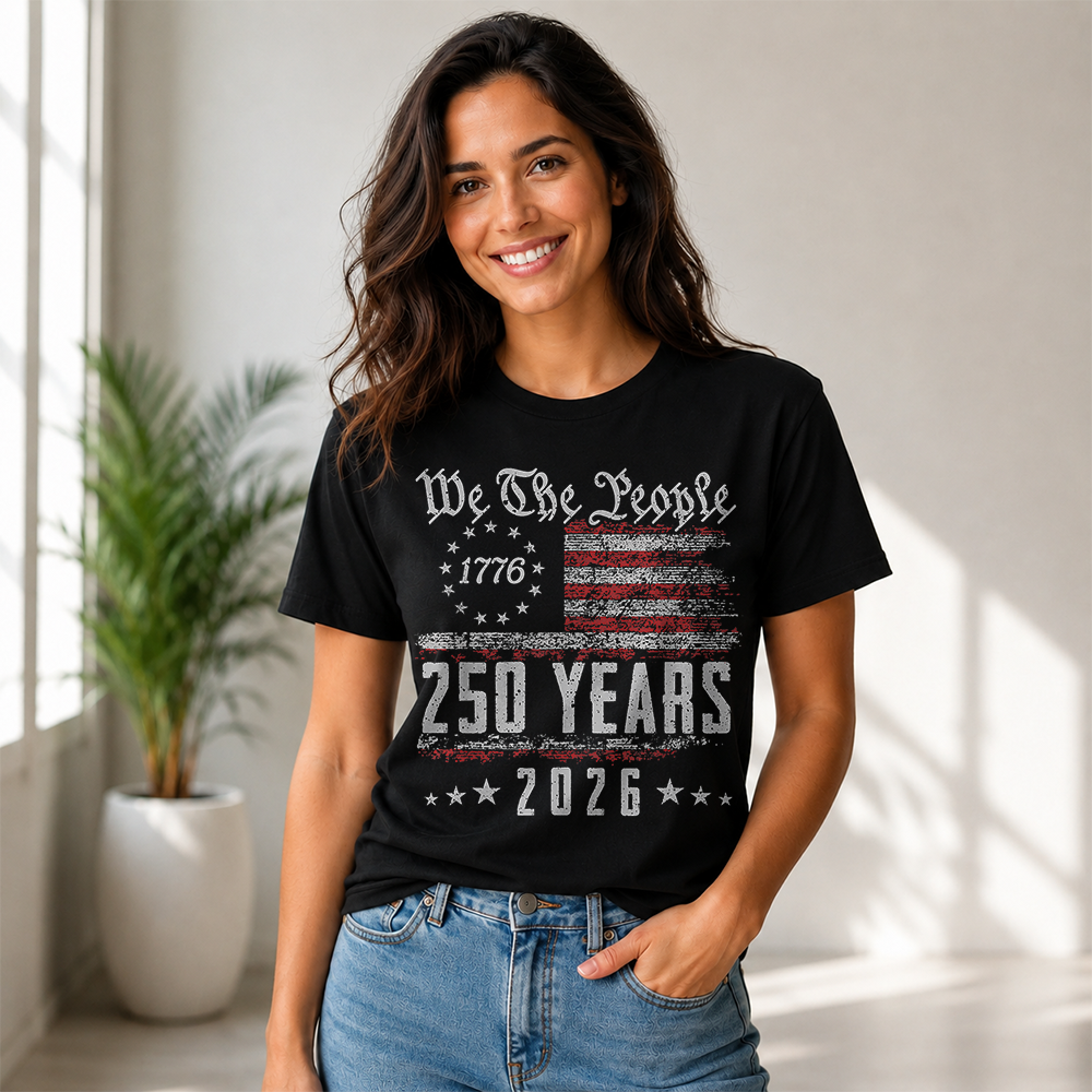 America 250th Anniversary T-Shirt, USA 1776-2026 Independence Day Patriotic Tee Hv01