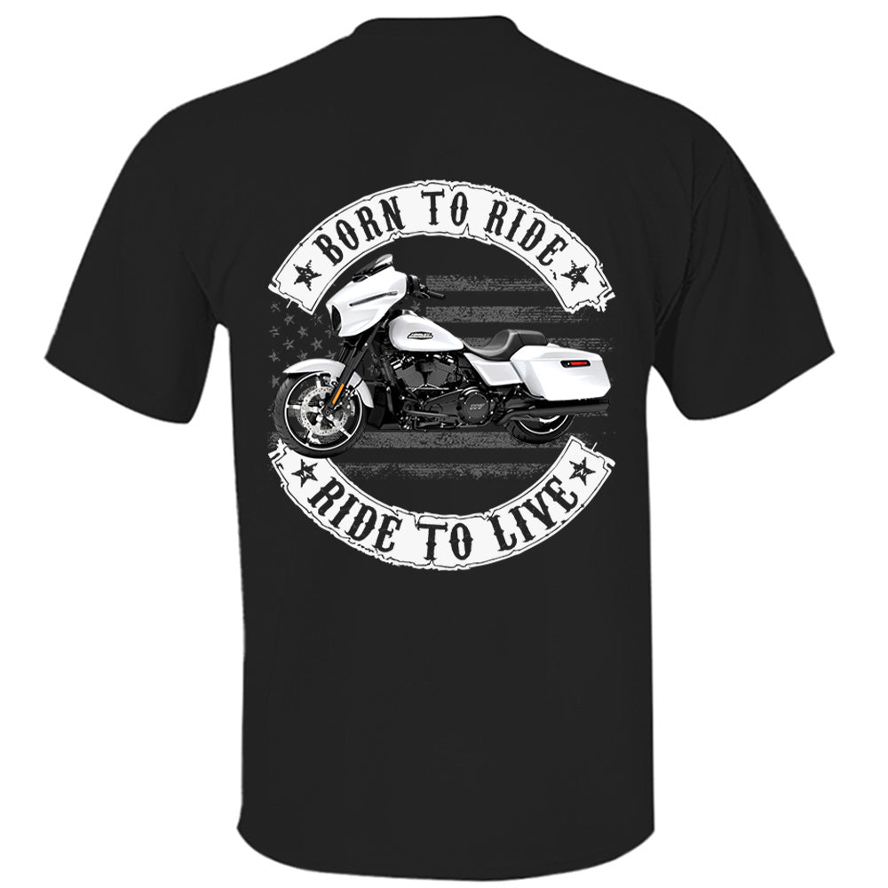 Born To Ride - Ride To Live - Personalized Upload Vehicle Photo For Biker A2110 VH01