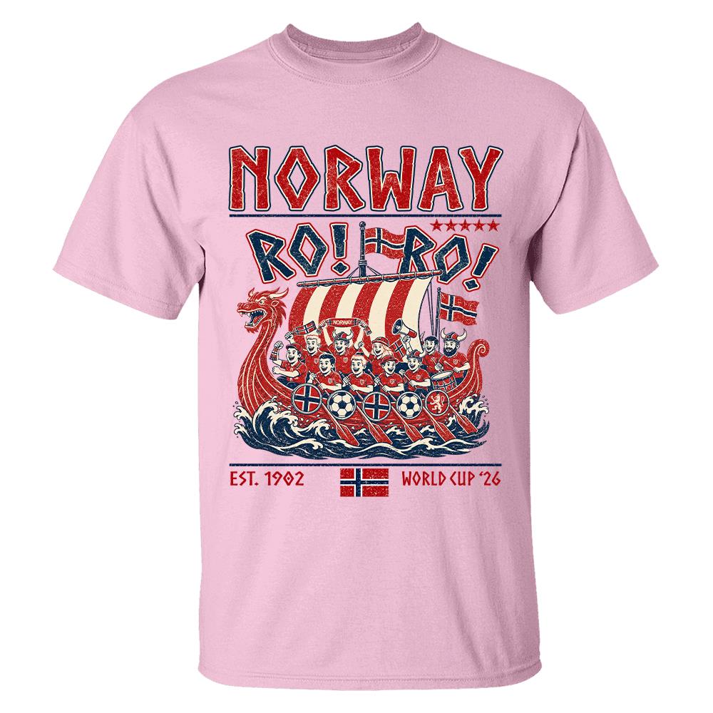 Ro Ro Norway Soccer Shirt – Viking Ship Soccer Fan Tee - Norway Team Soccer 2026 Hv01