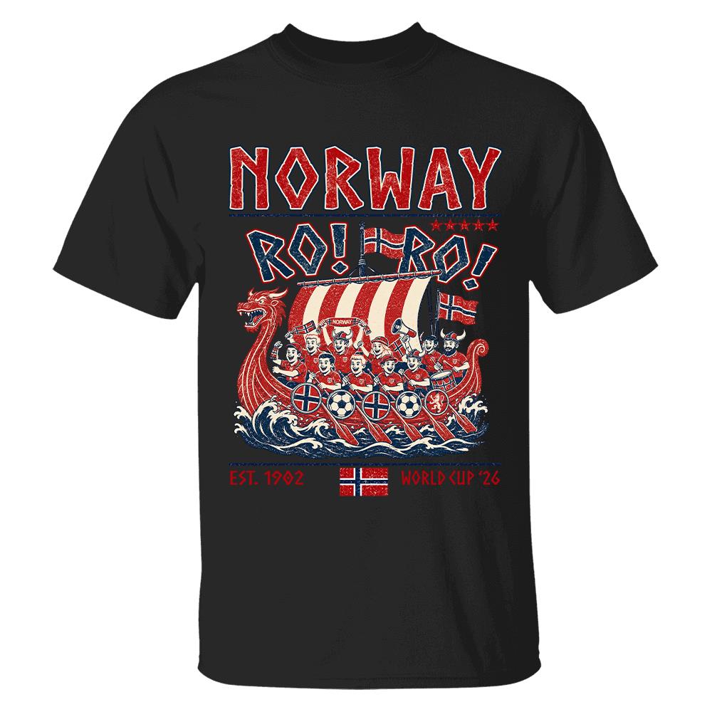 Ro Ro Norway Soccer Shirt – Viking Ship Soccer Fan Tee - Norway Team Soccer 2026 Hv01