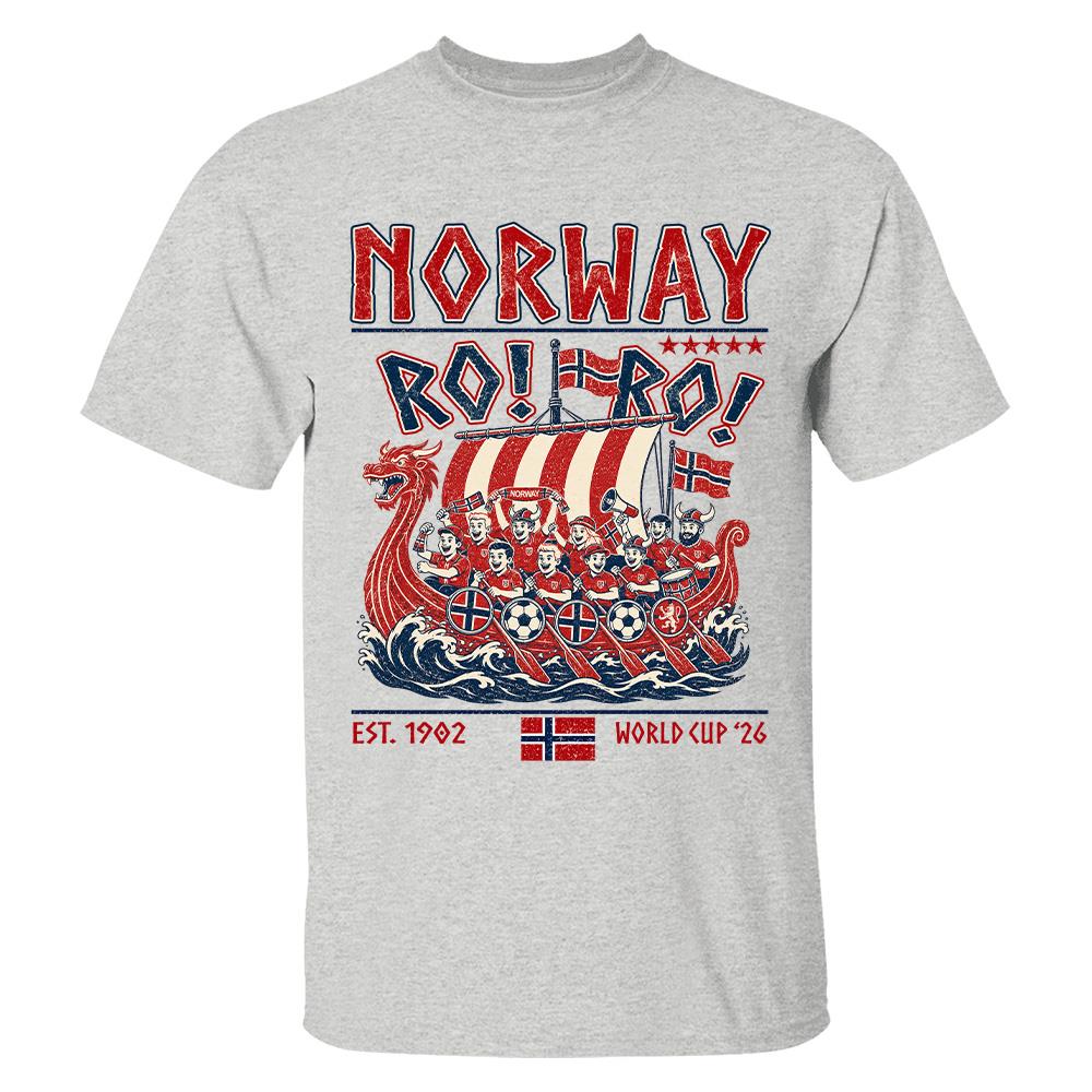 Ro Ro Norway Soccer Shirt – Viking Ship Soccer Fan Tee - Norway Team Soccer 2026 Hv01
