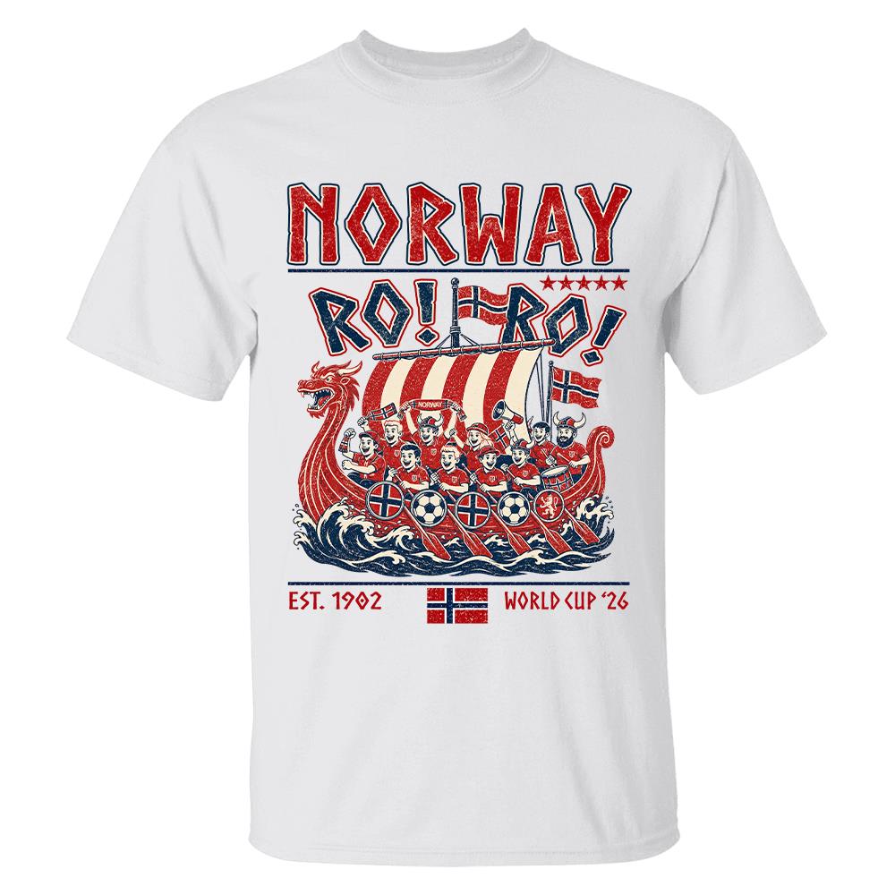 Ro Ro Norway Soccer Shirt – Viking Ship Soccer Fan Tee - Norway Team Soccer 2026 Hv01